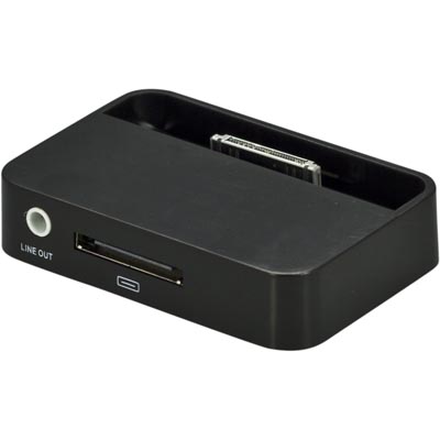 Deltaco iPhone/iPod Docking Station with Audio Output, Black Deltaco iPhone/iPod Docking Station with Audio Output, Black